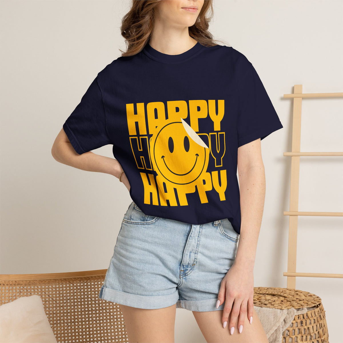 Comfort Colors® Retro Happy Smiley Face Shirt, 70s Vintage Smile Tee, Positive Vibes T-Shirt, Y2K Nostalgia Gift, Good Vibes Only