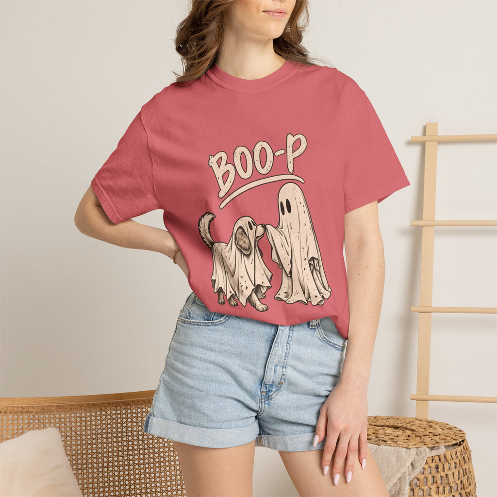 Camiseta para perro Comfort Colors® Boo-P, divertido regalo de Halloween de perro fantasma, bonito regalo de temporada espeluznante para amantes de los perros, camiseta gráfica de disfraz de fantasma a juego