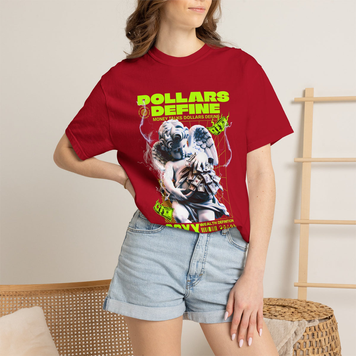 Comfort Colors® Dollars Define Money Angel Shirt, Hustle Culture Tee, Streetwear Design, Motivational Gift, Urban Fashion Art