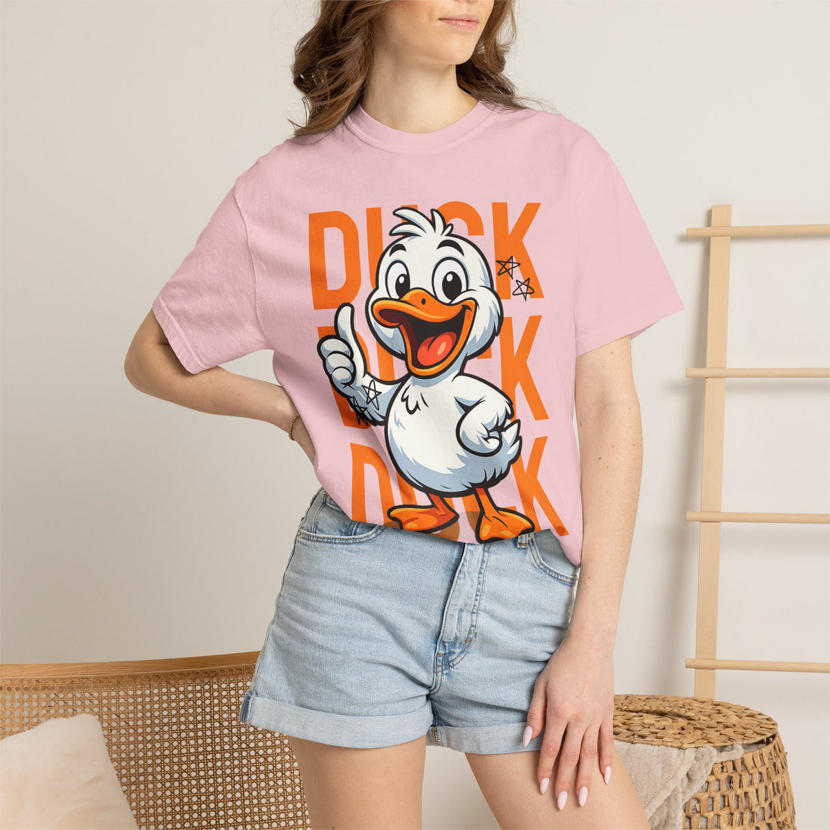 Comfort Colors® Funny Duck Shirt Orange, Cute Duck Graphic Tee, Humorous Animal T-Shirt, Minimalist Funny Shirt, Gift for Duck Lovers