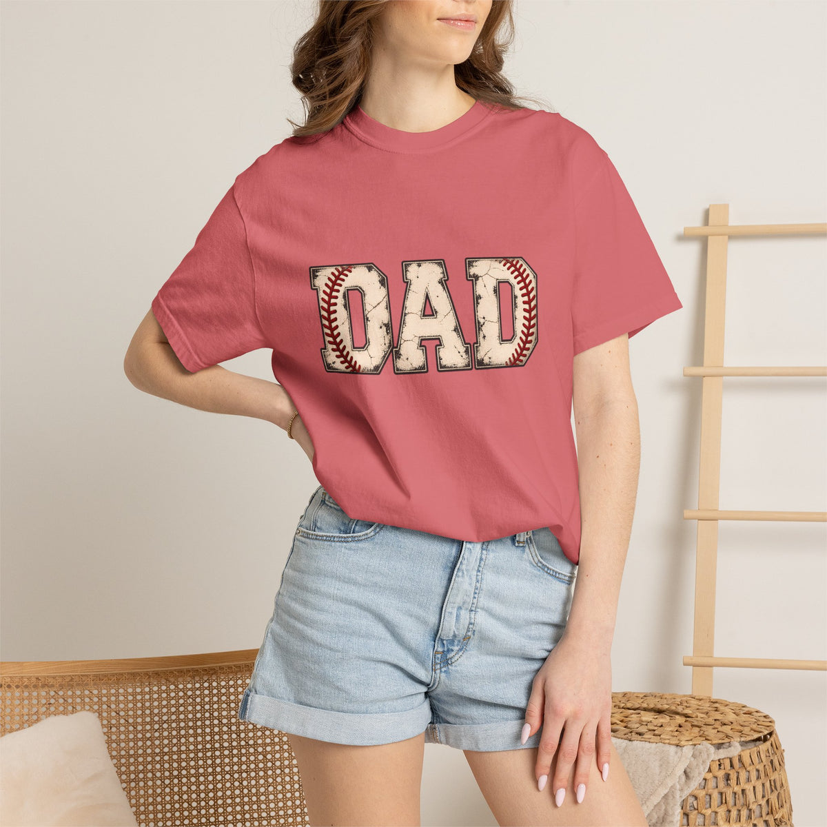 Comfort Colors® Baseball Dad T-Shirt, Vintage Baseball Father Gift, Sports Dad Game Day Graphic Tee, Baseball Player Dad Gift for Him