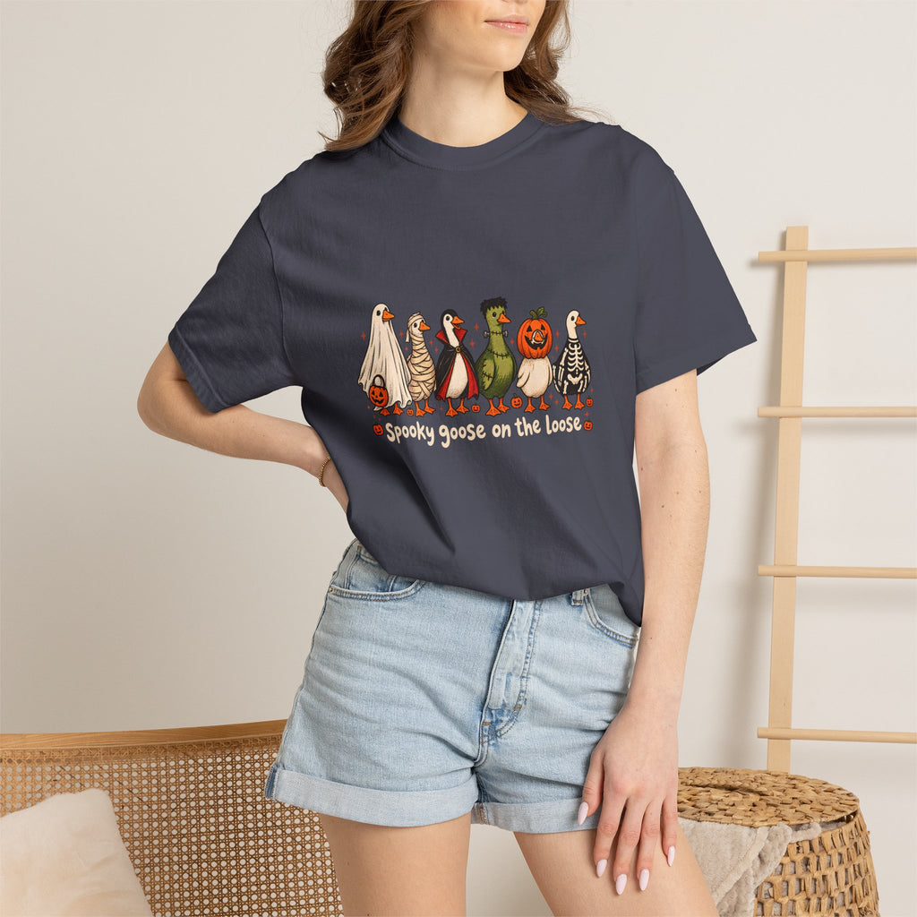 Camiseta divertida de ganso de Halloween Comfort Colors®, camisa de ganso espeluznante, camisa de Halloween, camiseta de ganso esqueleto, camisa de temporada espeluznante, camiseta espeluznante