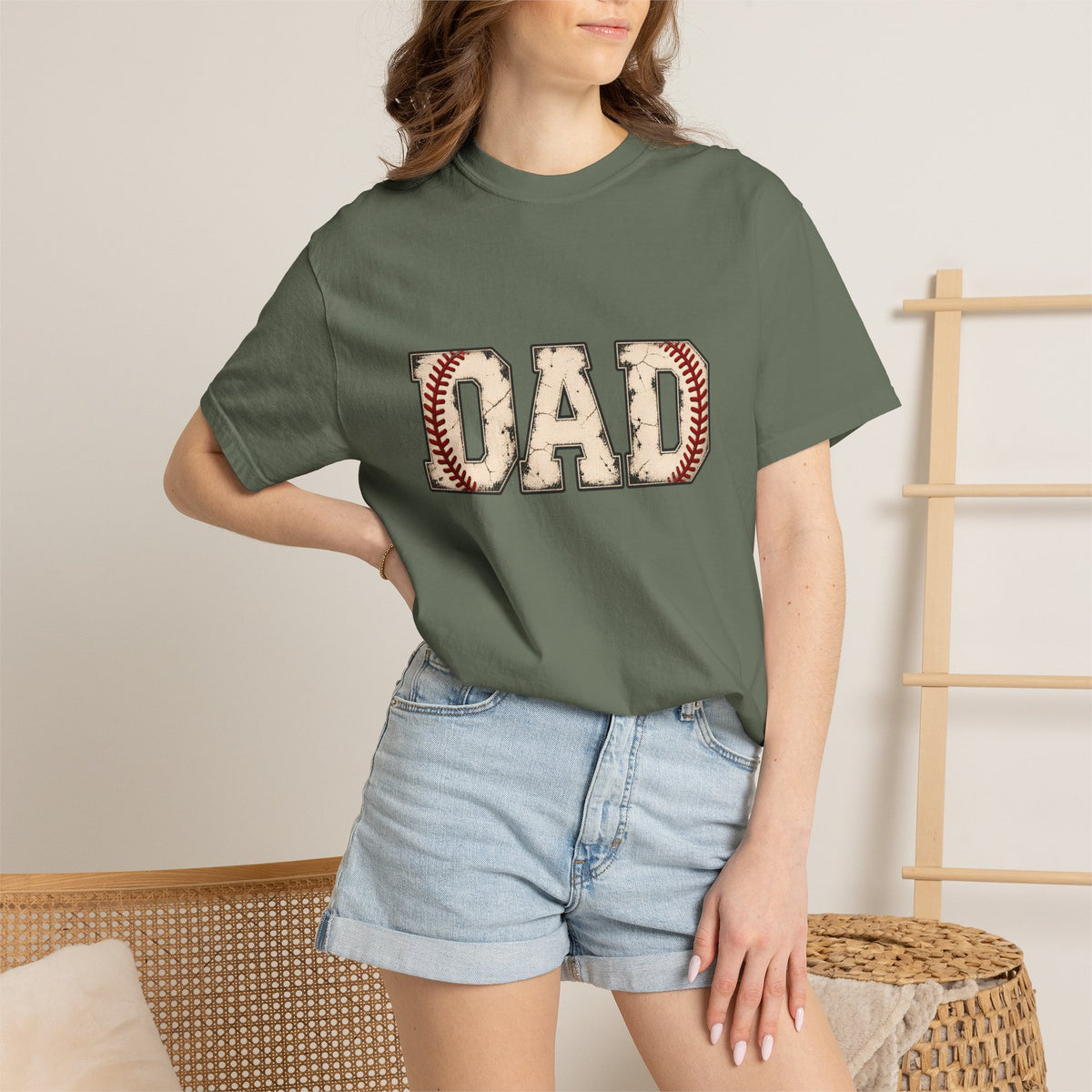 Comfort Colors® Baseball Dad T-Shirt, Vintage Baseball Father Gift, Sports Dad Game Day Graphic Tee, Baseball Player Dad Gift for Him
