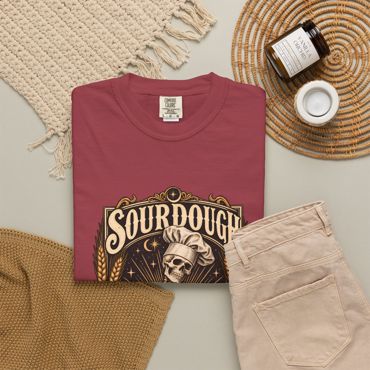 Camiseta Comfort Colors® Sourdough Because Regular Bread Is Stupid, regalo divertido para panadero de masa madre, amante del pan con esqueleto, camisa con humor sobre hornear
