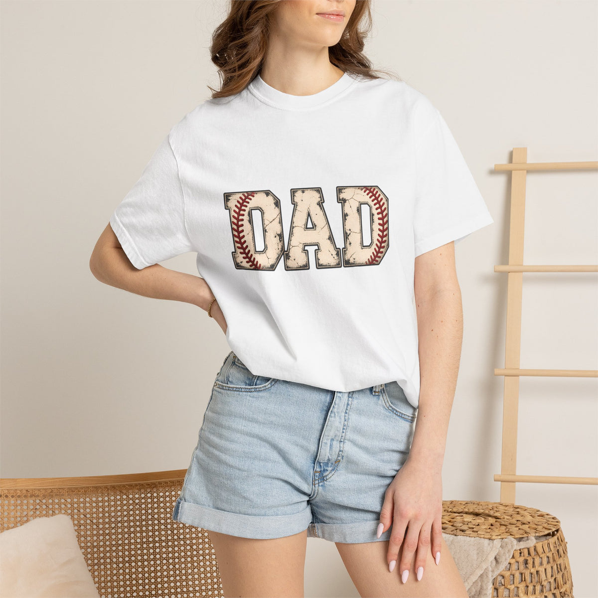Comfort Colors® Baseball Dad T-Shirt, Vintage Baseball Father Gift, Sports Dad Game Day Graphic Tee, Baseball Player Dad Gift for Him