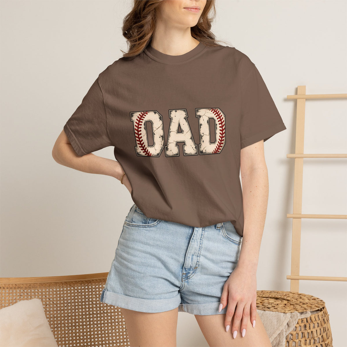 Comfort Colors® Baseball Dad T-Shirt, Vintage Baseball Father Gift, Sports Dad Game Day Graphic Tee, Baseball Player Dad Gift for Him