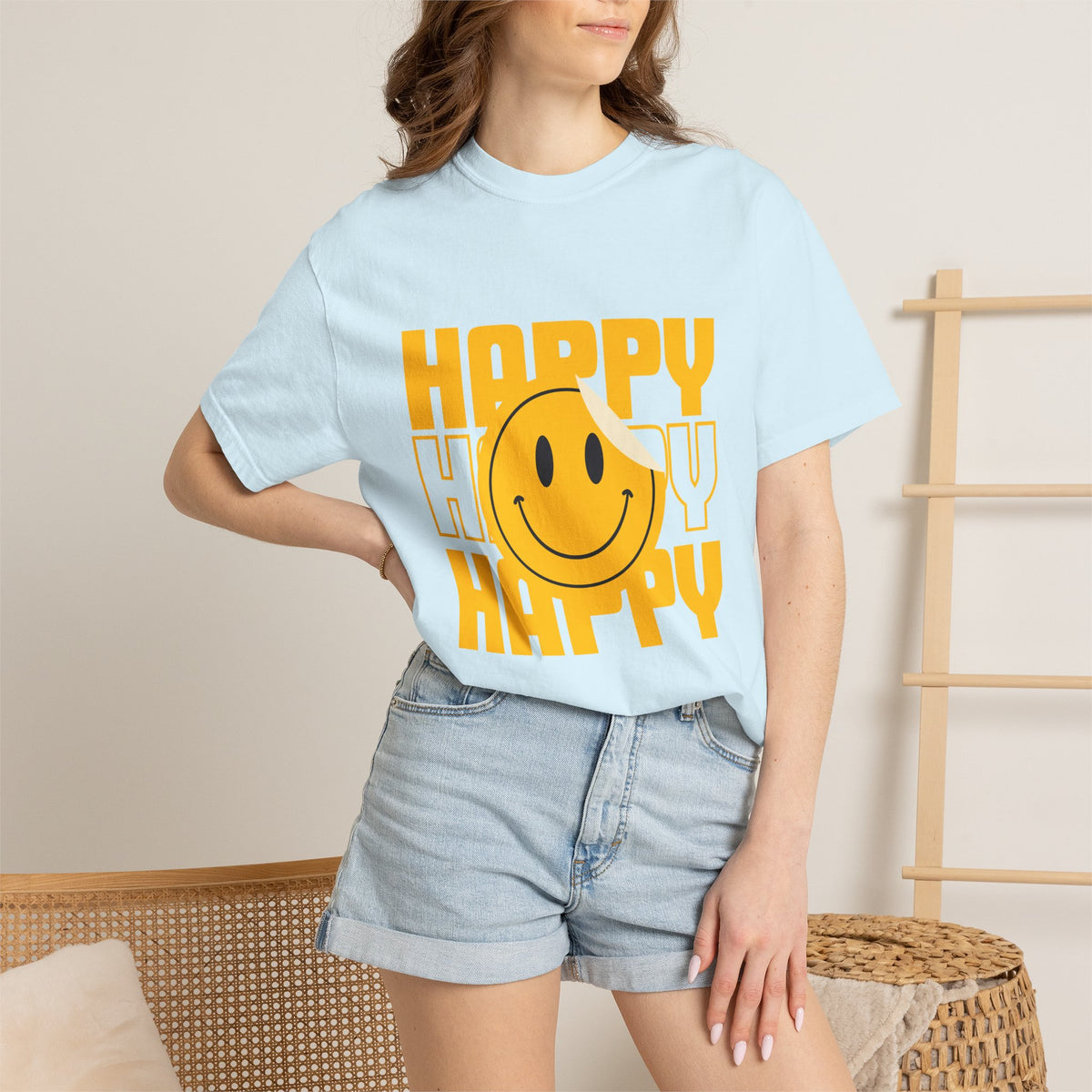 Comfort Colors® Retro Happy Smiley Face Shirt, 70s Vintage Smile Tee, Positive Vibes T-Shirt, Y2K Nostalgia Gift, Good Vibes Only