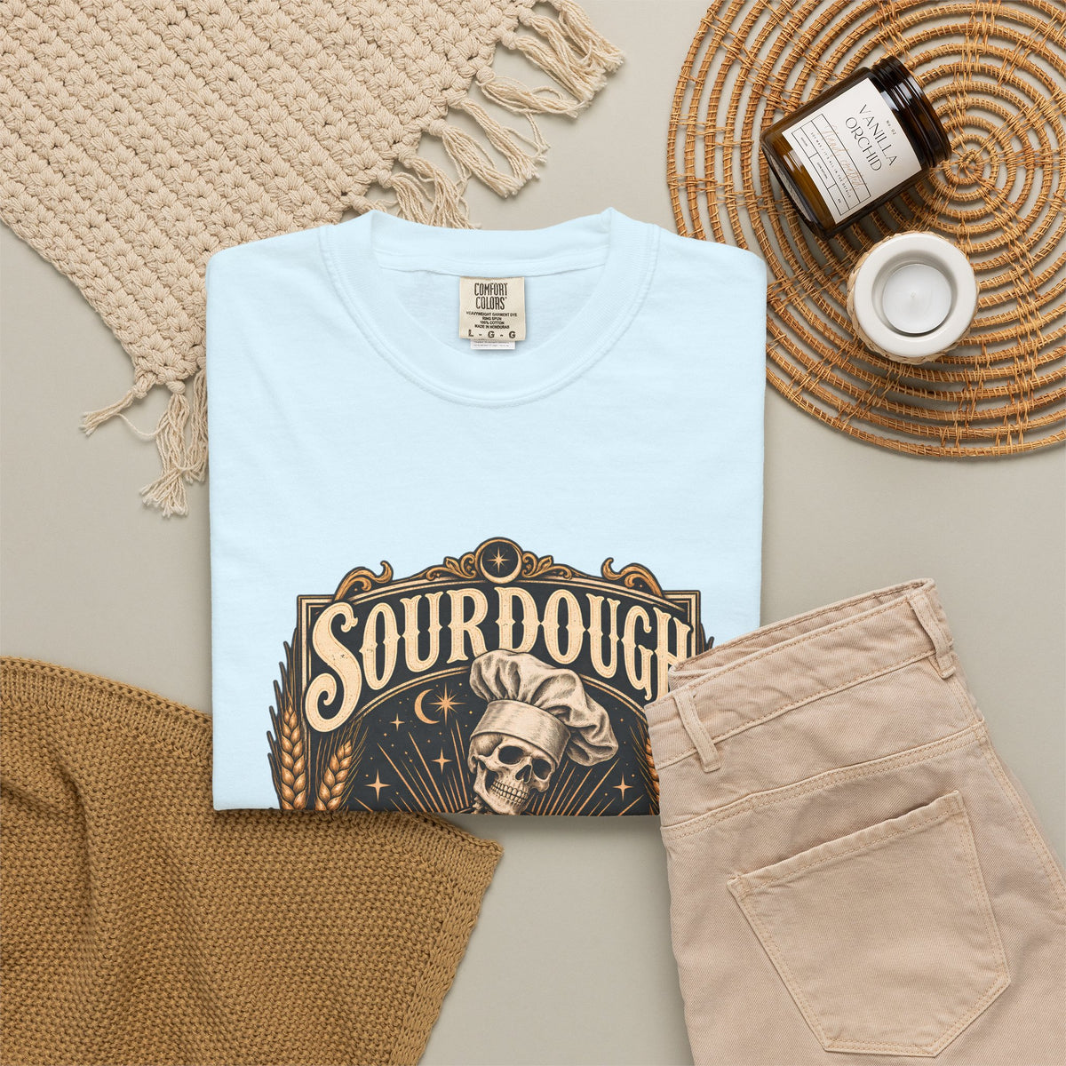 Camiseta Comfort Colors® Sourdough Because Regular Bread Is Stupid, regalo divertido para panadero de masa madre, amante del pan con esqueleto, camisa con humor sobre hornear