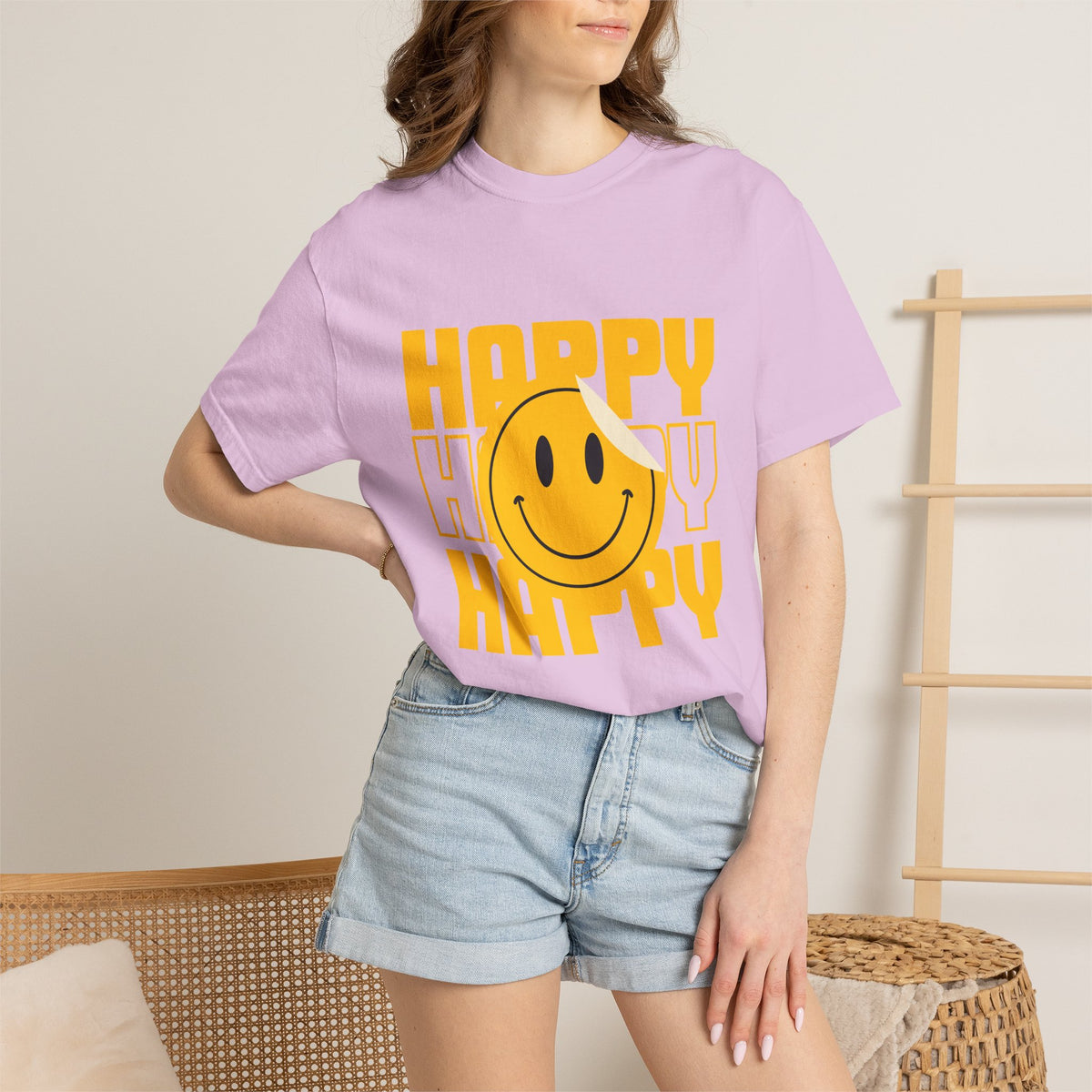 Comfort Colors® Retro Happy Smiley Face Shirt, 70s Vintage Smile Tee, Positive Vibes T-Shirt, Y2K Nostalgia Gift, Good Vibes Only