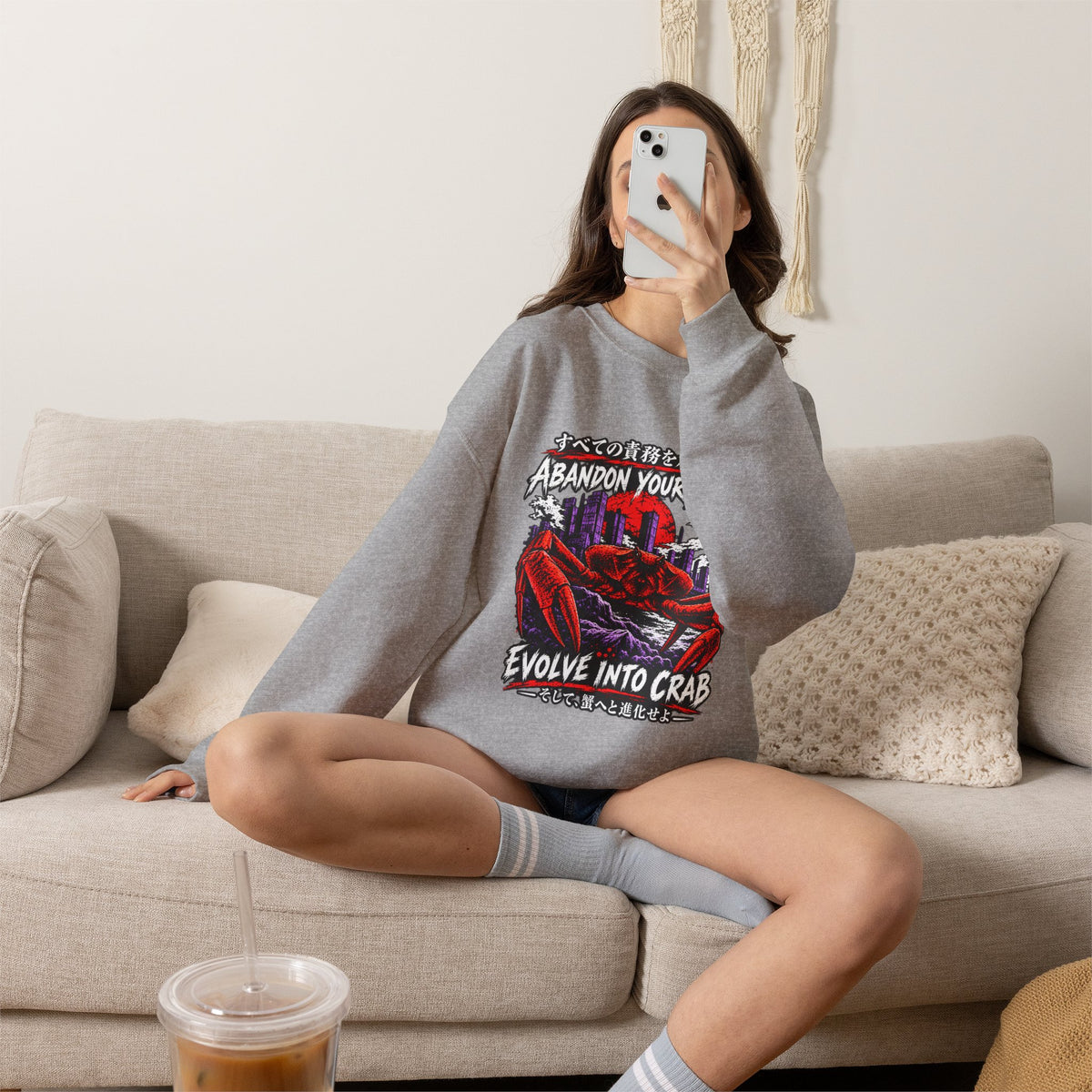 Abandon Your Duties Evolve Into Crab Funny Sweatshirt