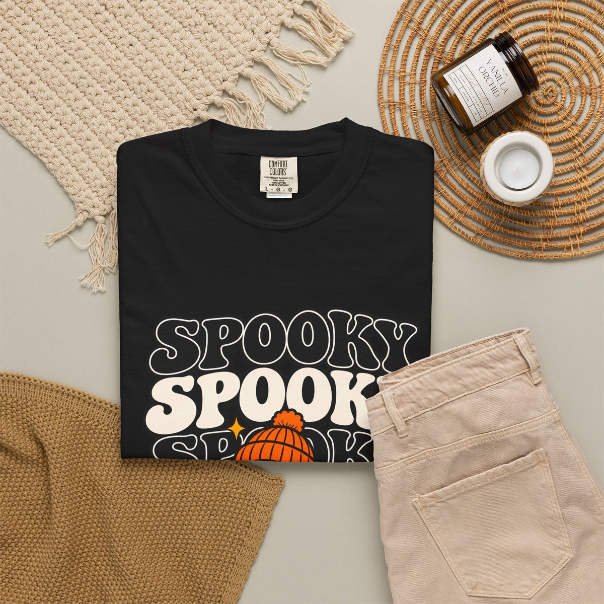 Comfort Colors® Spooky Ghost Pumpkin T-Shirt, Cute Halloween Ghost Gift, Spooky Pumpkin Lover Gift, Vintage Halloween Graphic Tee