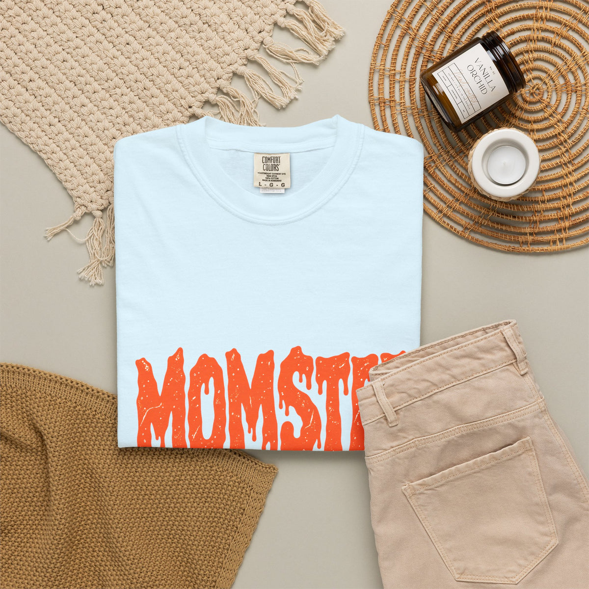 Comfort Colors® Momster Shirt, Retro Halloween Shirt, Spooky Mama Shirt, Mom Life Shirt, Funny Halloween, Tee, Spooky Season Shirt for Women