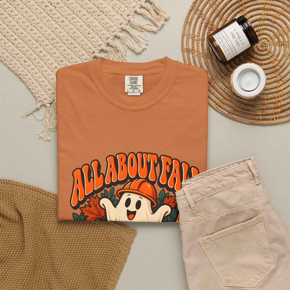 T-shirt Comfort Colors® All About Fall Prevention, cadeau amusant pour kinésithérapeute, t-shirt graphique pour ergothérapeute spécial Halloween