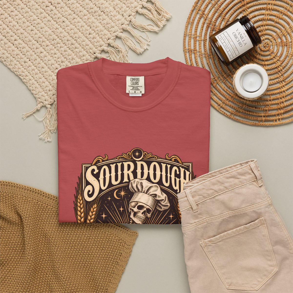 Camiseta Comfort Colors® Sourdough Because Regular Bread Is Stupid, regalo divertido para panadero de masa madre, amante del pan con esqueleto, camisa con humor sobre hornear