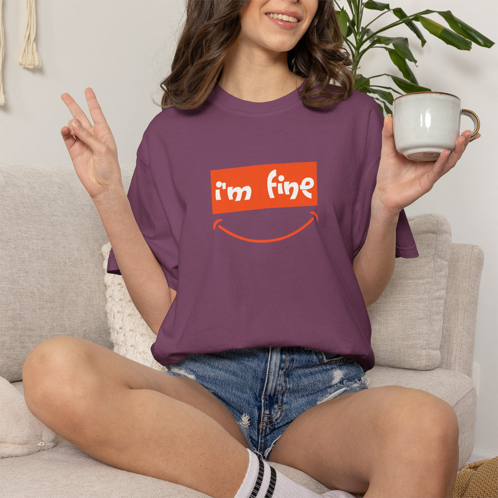 Comfort Colors® I'm Fine Shirt, Sarcastic Humor Shirt, Mental Health Shirt, Funny Therapy Gift, Therapy Shirt, Drowning Shirt, Gift for Her