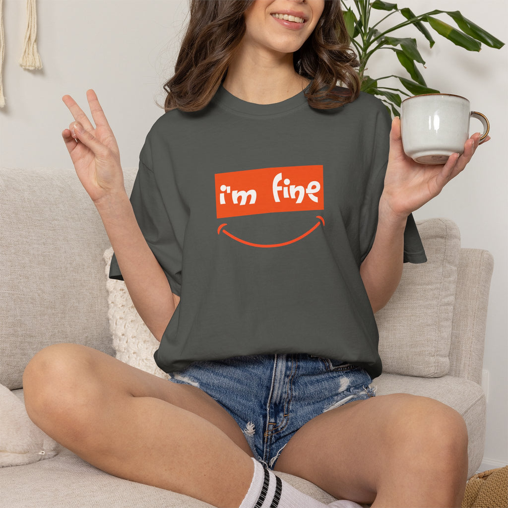 Comfort Colors® I'm Fine Shirt, Sarcastic Humor Shirt, Mental Health Shirt, Funny Therapy Gift, Therapy Shirt, Drowning Shirt, Gift for Her