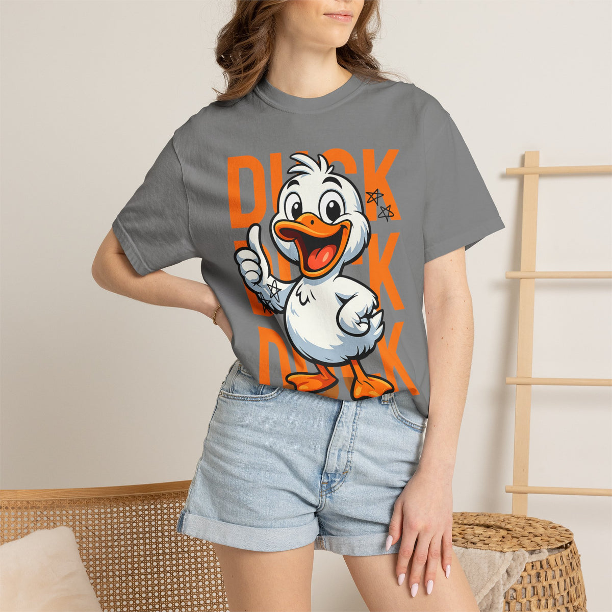 Comfort Colors® Funny Duck Shirt Orange, Cute Duck Graphic Tee, Humorous Animal T-Shirt, Minimalist Funny Shirt, Gift for Duck Lovers