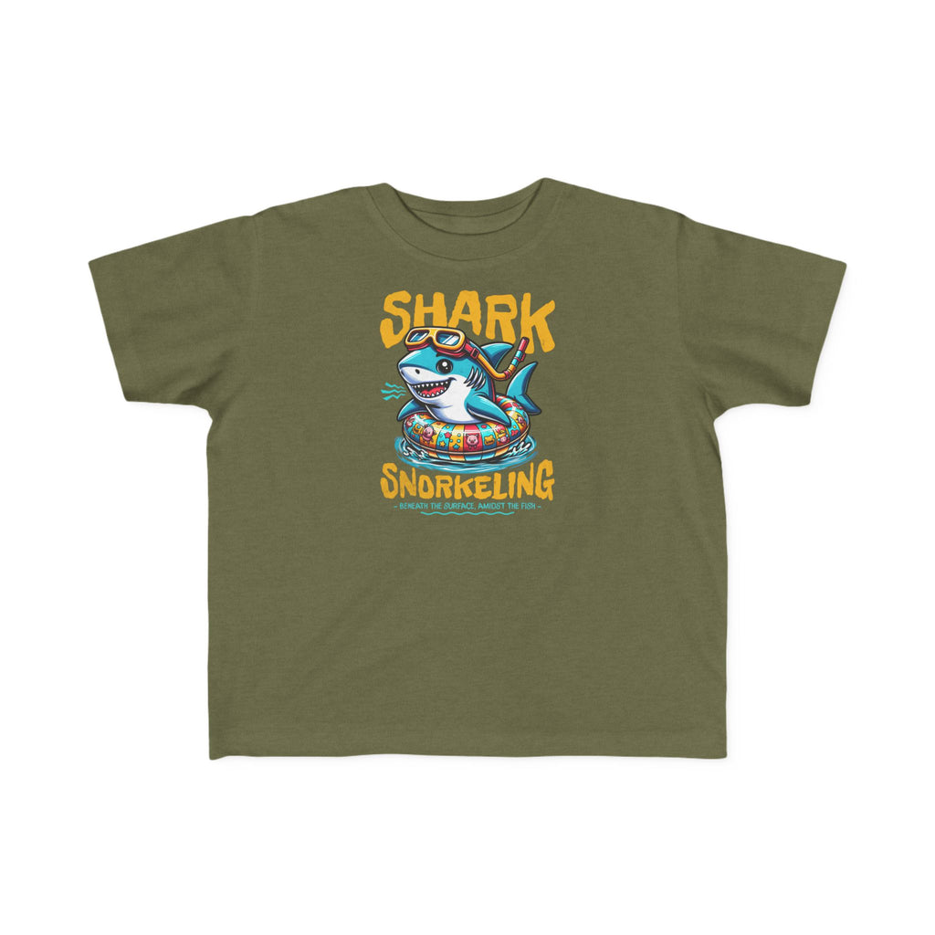 Shark Snorkeling Toddler Shirt, Funny Kids Beach Tee, Shark Graphic Tshirt, Summer Vacation Shirt for Boys Girls, Pool Party Gift for Kids
