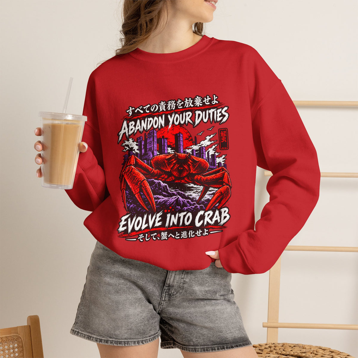 Abandon Your Duties Evolve Into Crab Funny Sweatshirt