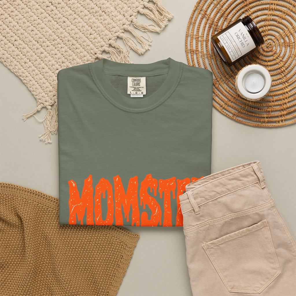 Comfort Colors® Momster Shirt, Retro Halloween Shirt, Spooky Mama Shirt, Mom Life Shirt, Funny Halloween, Tee, Spooky Season Shirt for Women