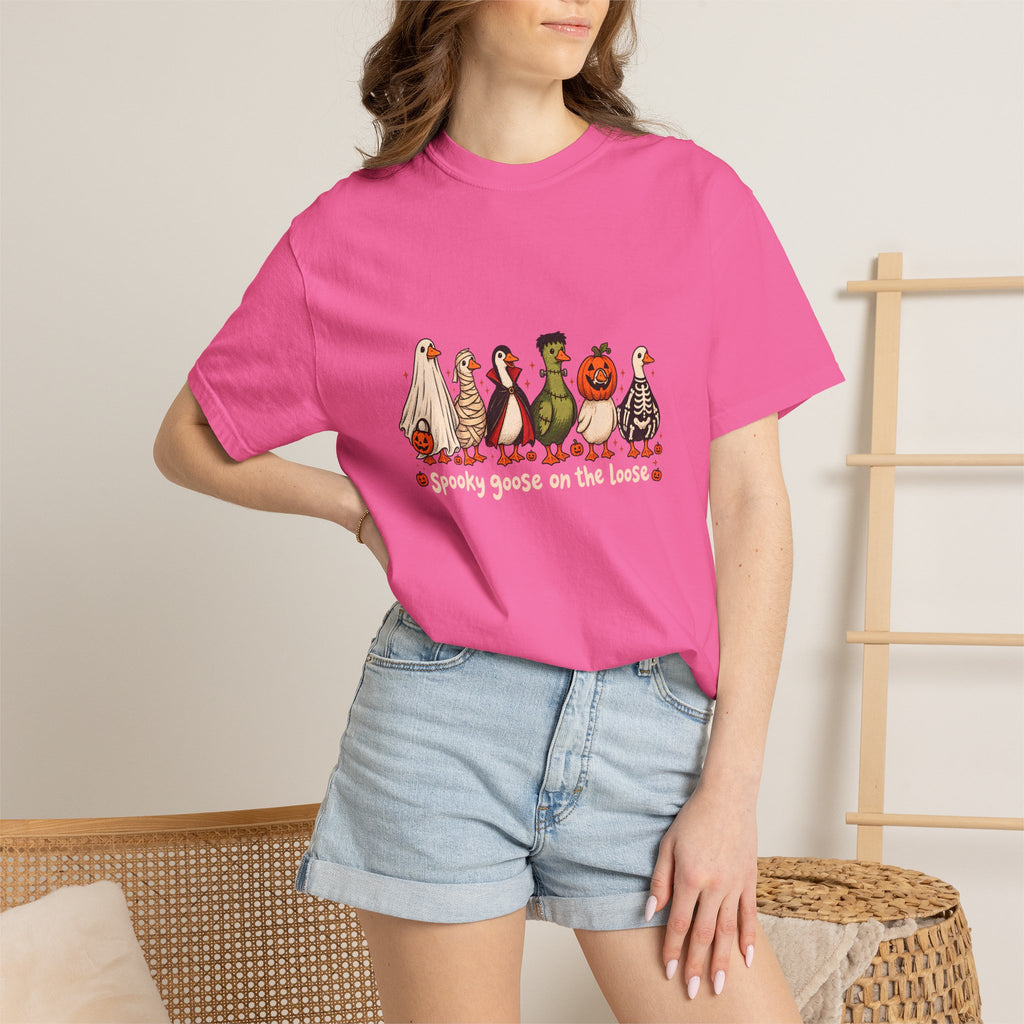 Camiseta divertida de ganso de Halloween Comfort Colors®, camisa de ganso espeluznante, camisa de Halloween, camiseta de ganso esqueleto, camisa de temporada espeluznante, camiseta espeluznante