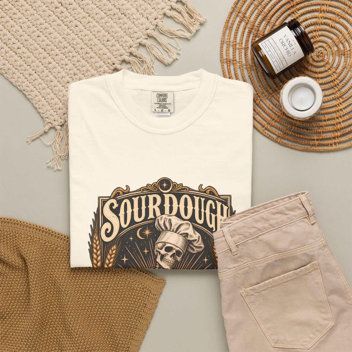 Camiseta Comfort Colors® Sourdough Because Regular Bread Is Stupid, regalo divertido para panadero de masa madre, amante del pan con esqueleto, camisa con humor sobre hornear