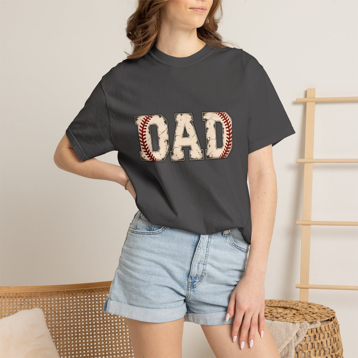 Comfort Colors® Baseball Dad T-Shirt, Vintage Baseball Father Gift, Sports Dad Game Day Graphic Tee, Baseball Player Dad Gift for Him