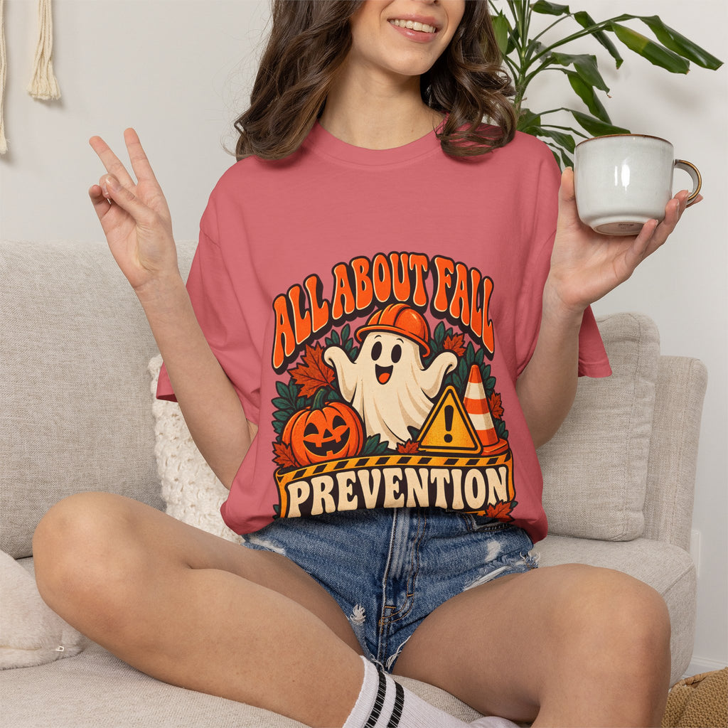 T-shirt Comfort Colors® All About Fall Prevention, cadeau amusant pour kinésithérapeute, t-shirt graphique pour ergothérapeute spécial Halloween