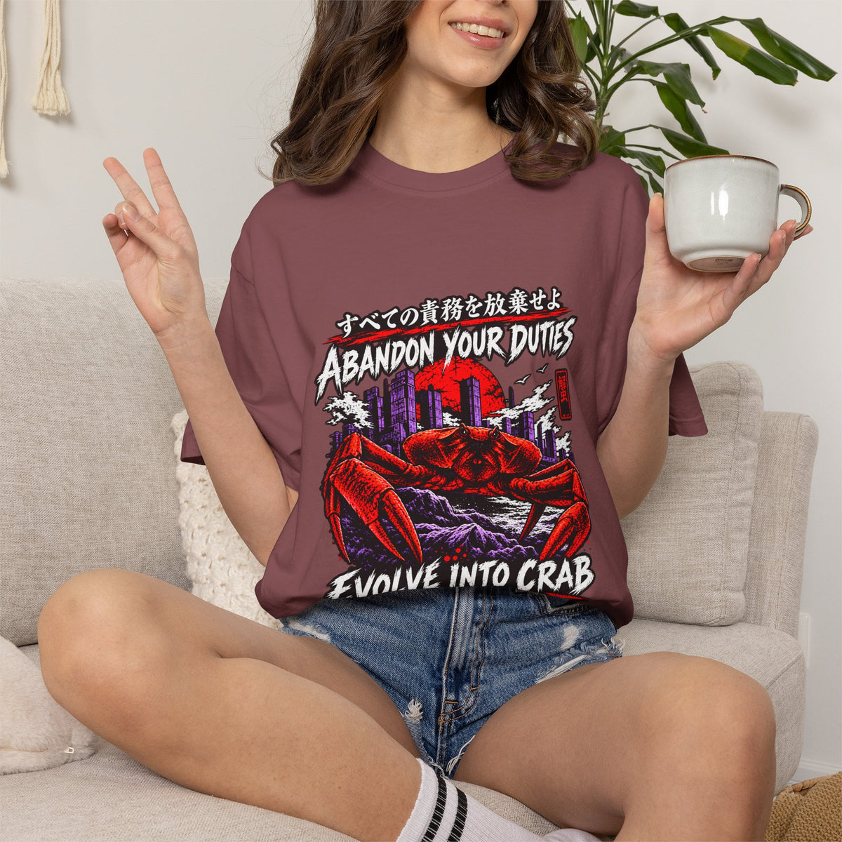 Comfort Colors® Abandon Your Duties Evolve Into Crab Funny T-Shirt