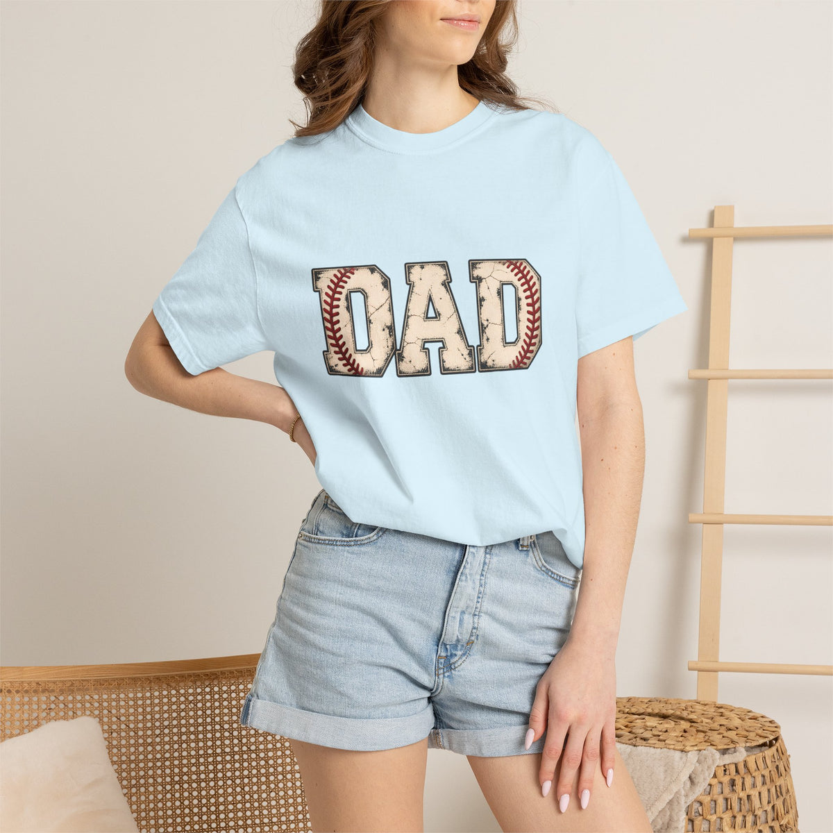 Comfort Colors® Baseball Dad T-Shirt, Vintage Baseball Father Gift, Sports Dad Game Day Graphic Tee, Baseball Player Dad Gift for Him