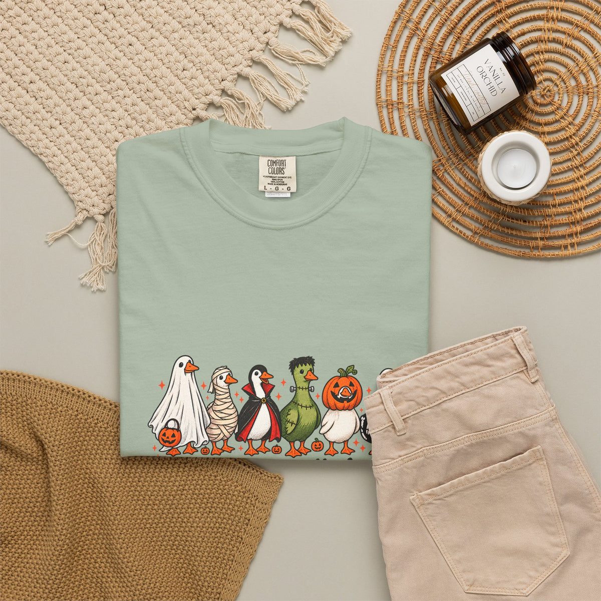 Camiseta divertida de ganso de Halloween Comfort Colors®, camisa de ganso espeluznante, camisa de Halloween, camiseta de ganso esqueleto, camisa de temporada espeluznante, camiseta espeluznante