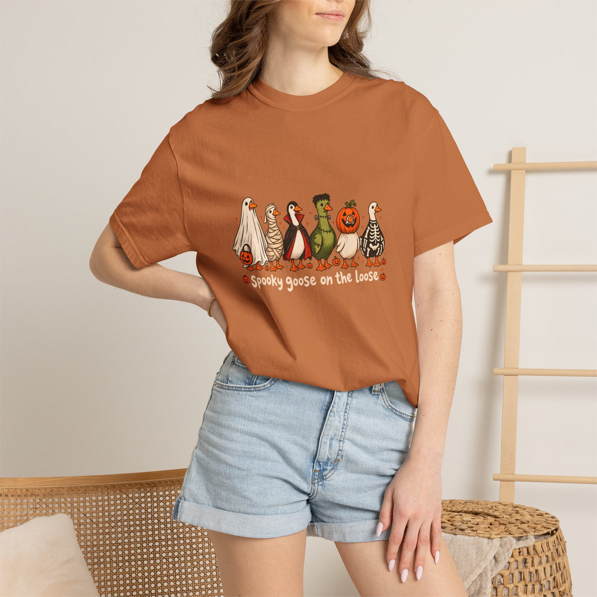 Comfort Colors® Halloween Funny Goose Shirt, Just a Spooky Goose Shirt, Halloween Shirt, Skeleton Goose Tee, Spooky Season Shirt, Spooky Tee