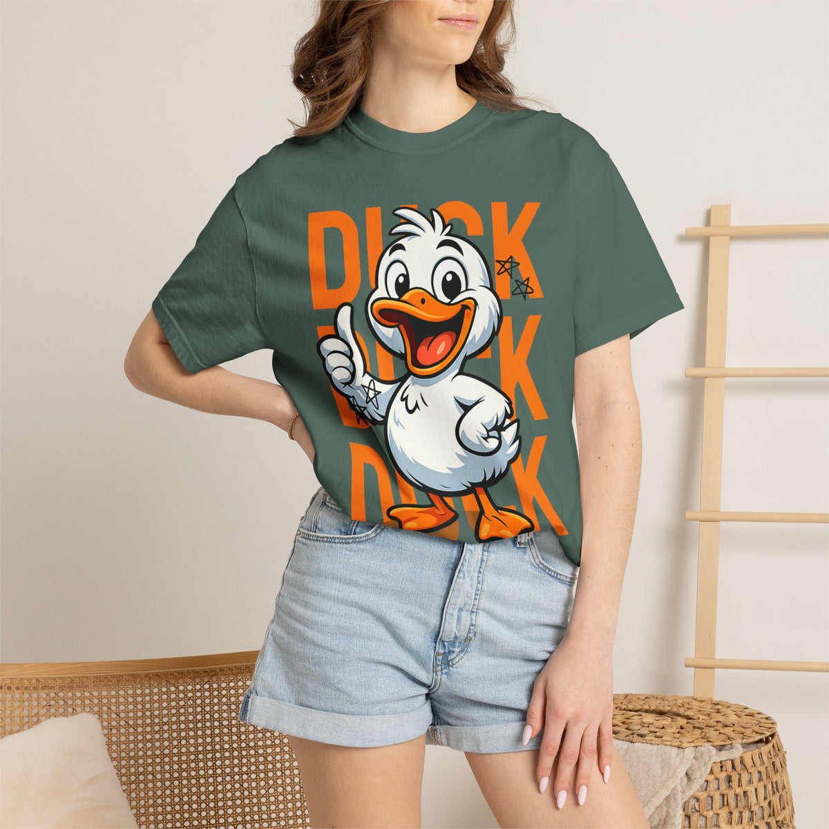 Comfort Colors® Funny Duck Shirt Orange, Cute Duck Graphic Tee, Humorous Animal T-Shirt, Minimalist Funny Shirt, Gift for Duck Lovers