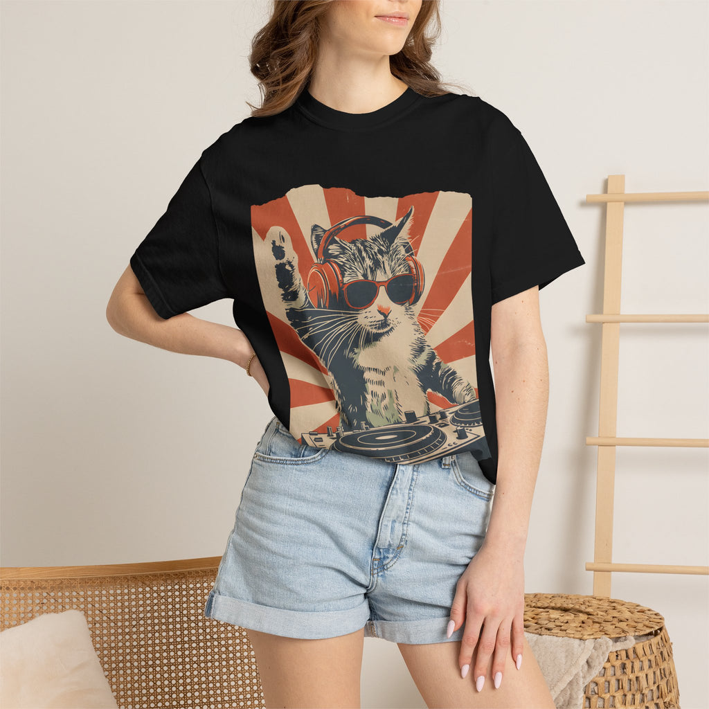 Comfort Colors® Cool DJ Cat Tshirt, Funny Cat With Headphones Shirt, Stylish Cat Lovers Gift, DJ Cat Kitty shirt, Trendy Cat Graphic Shirt