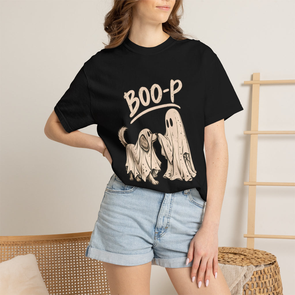 Camiseta para perro Comfort Colors® Boo-P, divertido regalo de Halloween de perro fantasma, bonito regalo de temporada espeluznante para amantes de los perros, camiseta gráfica de disfraz de fantasma a juego