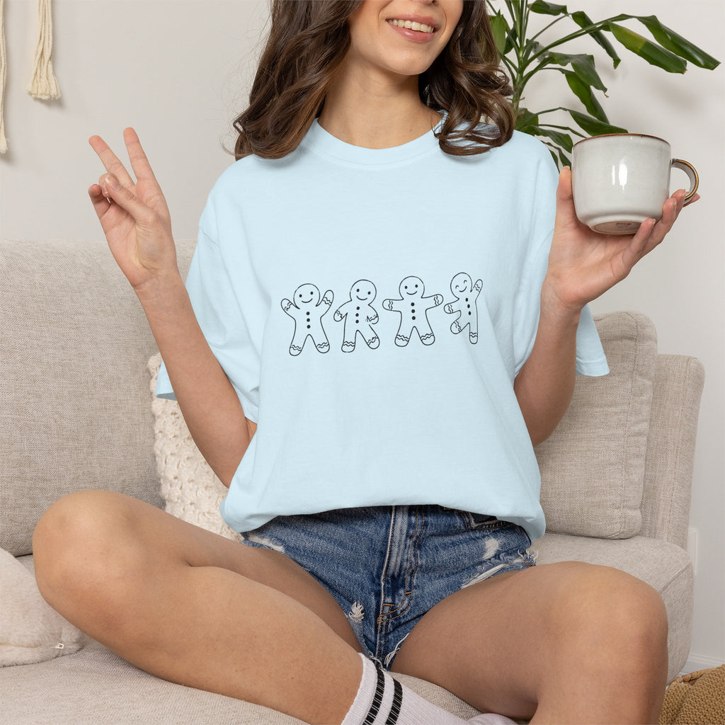 T-shirt Comfort Colors® Pain d'épices, cadeau mignon pour amateur de biscuits de Noël, cadeau amusant pour famille pain d'épices, t-shirt minimaliste avec motif pâtisserie de Noël