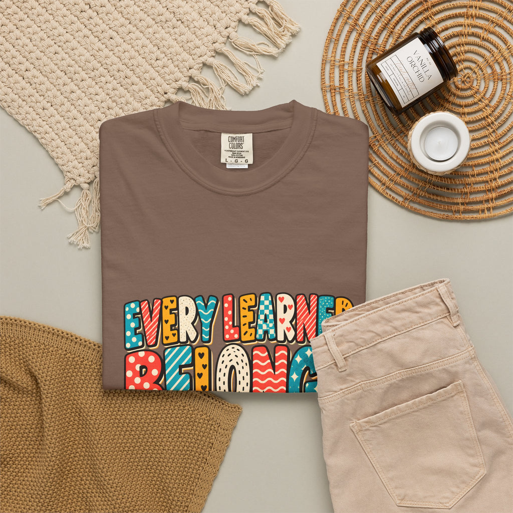 Comfort Colors® Every Learner Belongs T-Shirt, Inclusive Education Teacher Gift, Special Education Classroom, Back to School Teacher Shirt
