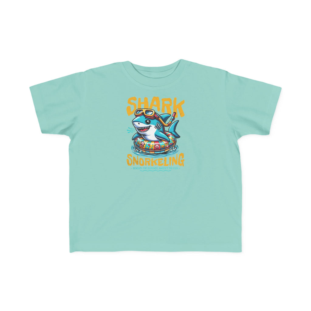 Shark Snorkeling Toddler Shirt, Funny Kids Beach Tee, Shark Graphic Tshirt, Summer Vacation Shirt for Boys Girls, Pool Party Gift for Kids