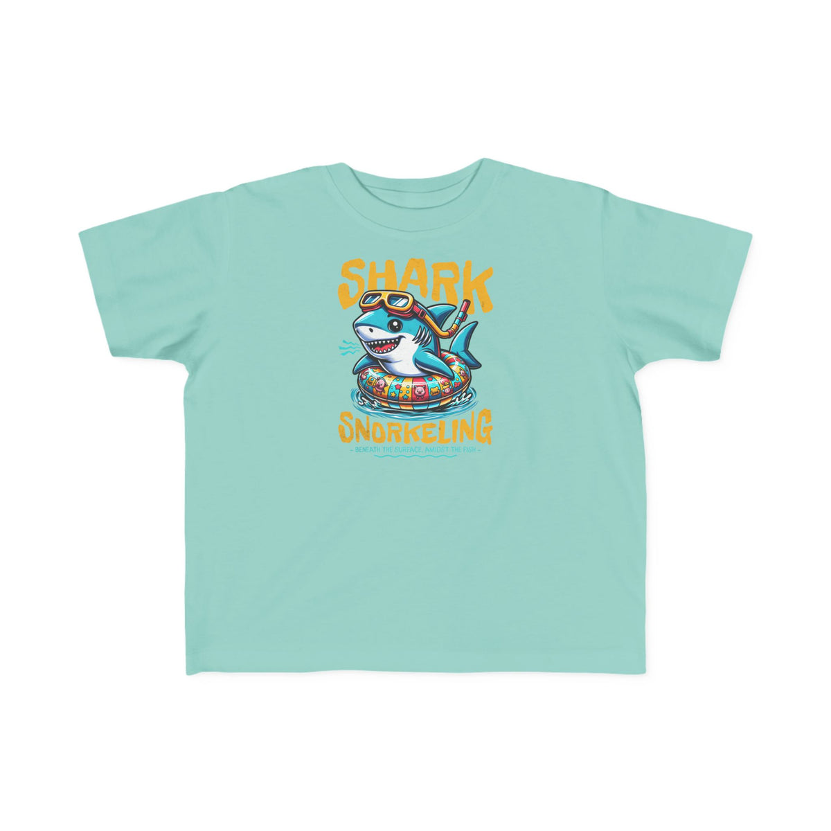 Shark Snorkeling Toddler Shirt, Funny Kids Beach Tee, Shark Graphic Tshirt, Summer Vacation Shirt for Boys Girls, Pool Party Gift for Kids