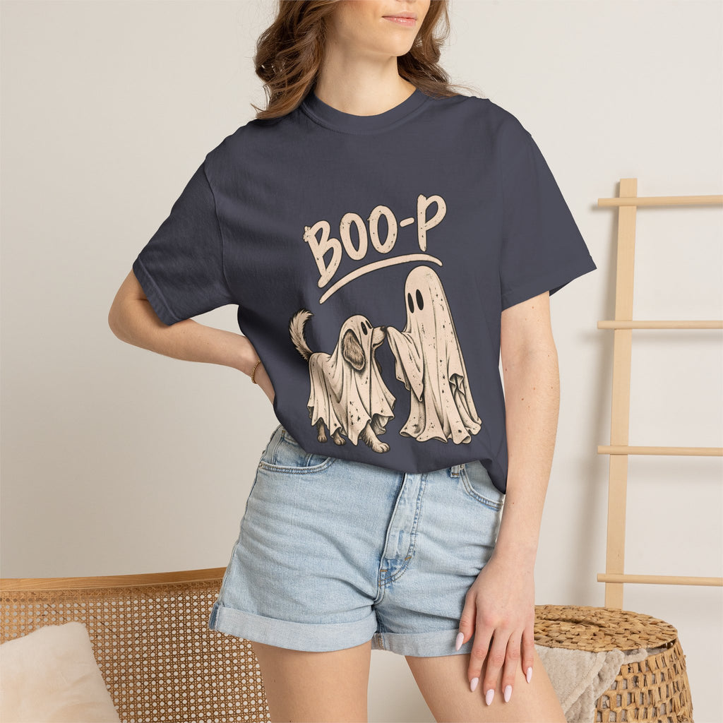 Camiseta para perro Comfort Colors® Boo-P, divertido regalo de Halloween de perro fantasma, bonito regalo de temporada espeluznante para amantes de los perros, camiseta gráfica de disfraz de fantasma a juego