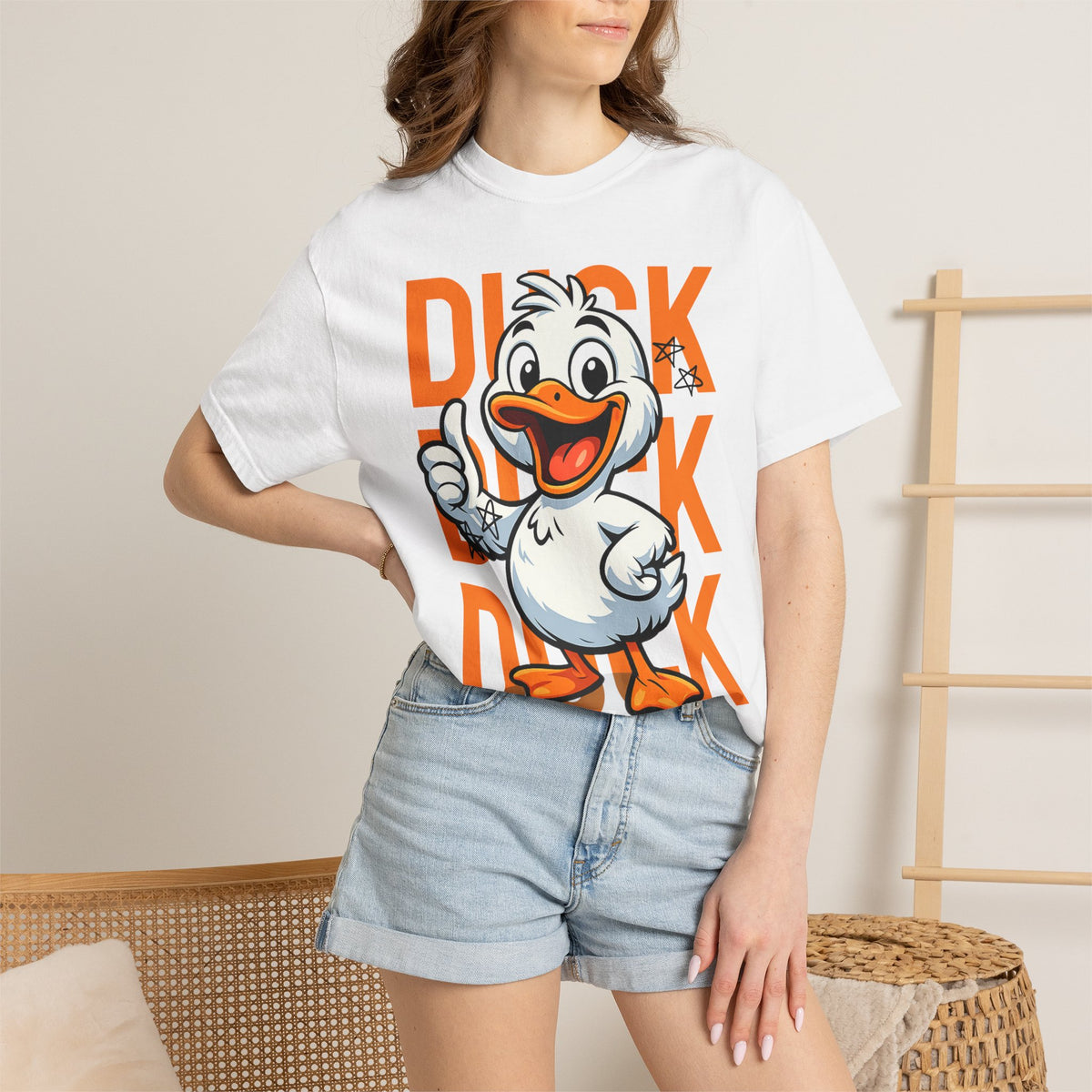 Comfort Colors® Funny Duck Shirt Orange, Cute Duck Graphic Tee, Humorous Animal T-Shirt, Minimalist Funny Shirt, Gift for Duck Lovers