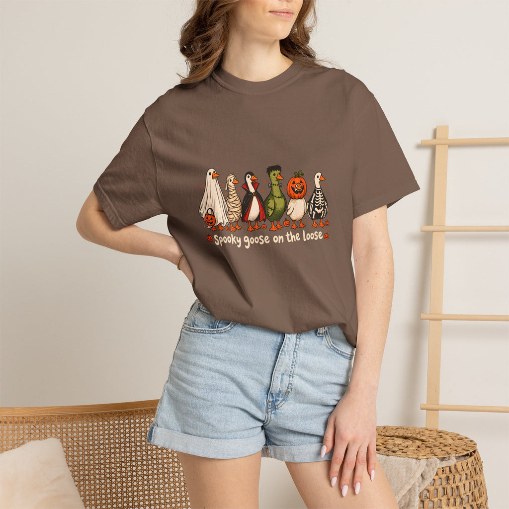 Camiseta divertida de ganso de Halloween Comfort Colors®, camisa de ganso espeluznante, camisa de Halloween, camiseta de ganso esqueleto, camisa de temporada espeluznante, camiseta espeluznante