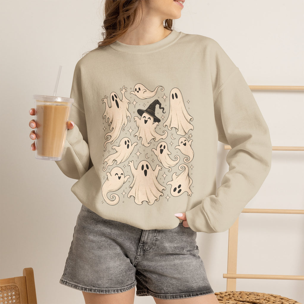 Halloween Ghost Sweatshirt, Ghost Collage Shirt, Halloween Sweatshirt, Halloween Gift for Her, Fall Sweater, Spooky Season, Spooky Vibes