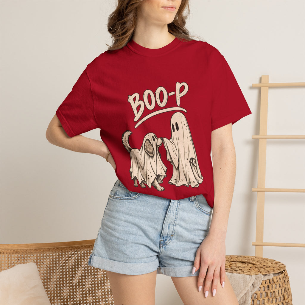 Camiseta para perro Comfort Colors® Boo-P, divertido regalo de Halloween de perro fantasma, bonito regalo de temporada espeluznante para amantes de los perros, camiseta gráfica de disfraz de fantasma a juego