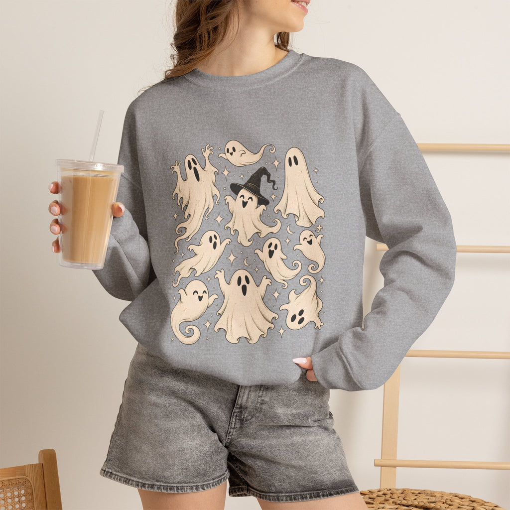 Halloween Ghost Sweatshirt, Ghost Collage Shirt, Halloween Sweatshirt, Halloween Gift for Her, Fall Sweater, Spooky Season, Spooky Vibes