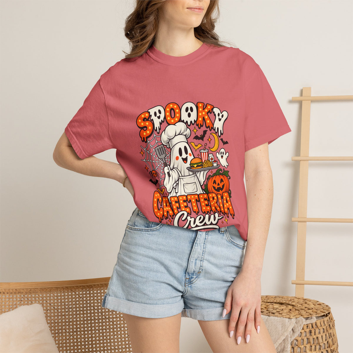 Comfort Colors® Spooky Cafeteria Crew Tshirt, Halloween Lunch Lady Gift, School Cafeteria Worker Graphic Tee, Funny Food Service Staff Shirt