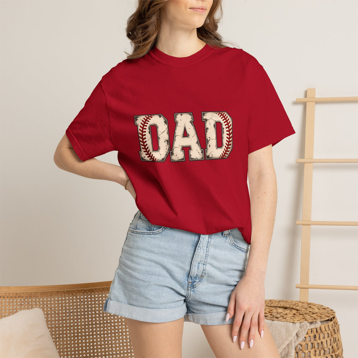Comfort Colors® Baseball Dad T-Shirt, Vintage Baseball Father Gift, Sports Dad Game Day Graphic Tee, Baseball Player Dad Gift for Him