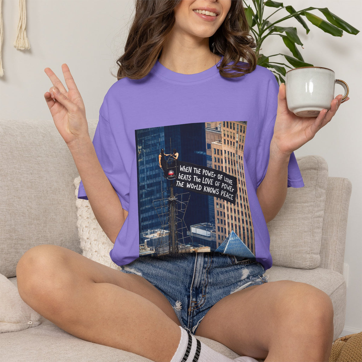 Comfort Colors® When The Power of Love Beats The Love of Power The World Knows Peace T-shirt, arrested for love shirt