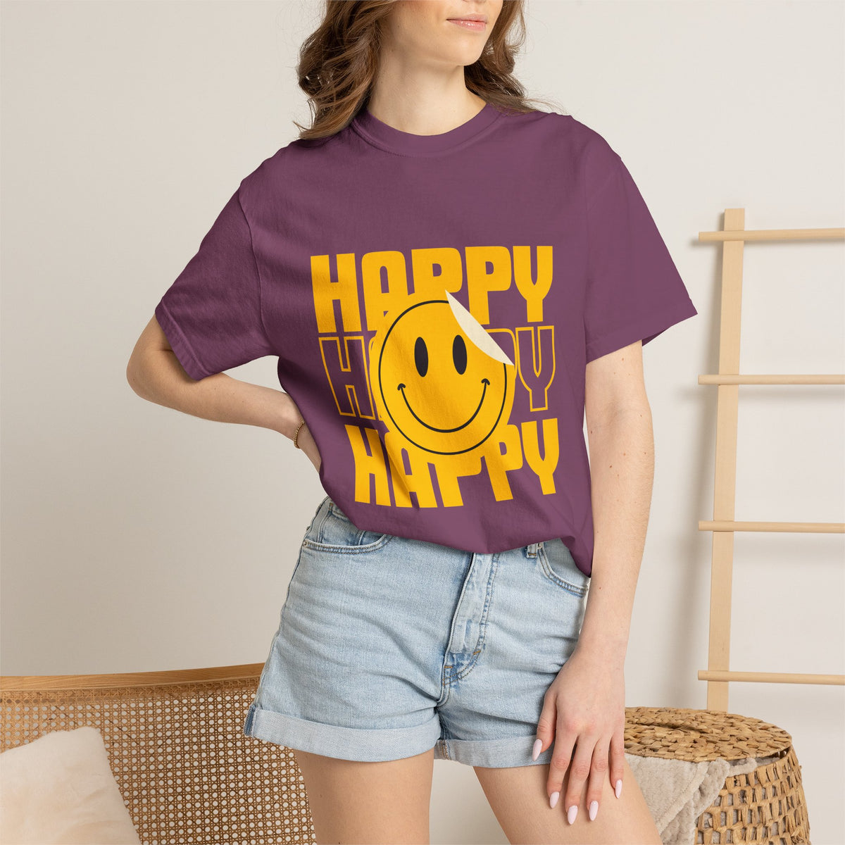 Comfort Colors® Retro Happy Smiley Face Shirt, 70s Vintage Smile Tee, Positive Vibes T-Shirt, Y2K Nostalgia Gift, Good Vibes Only