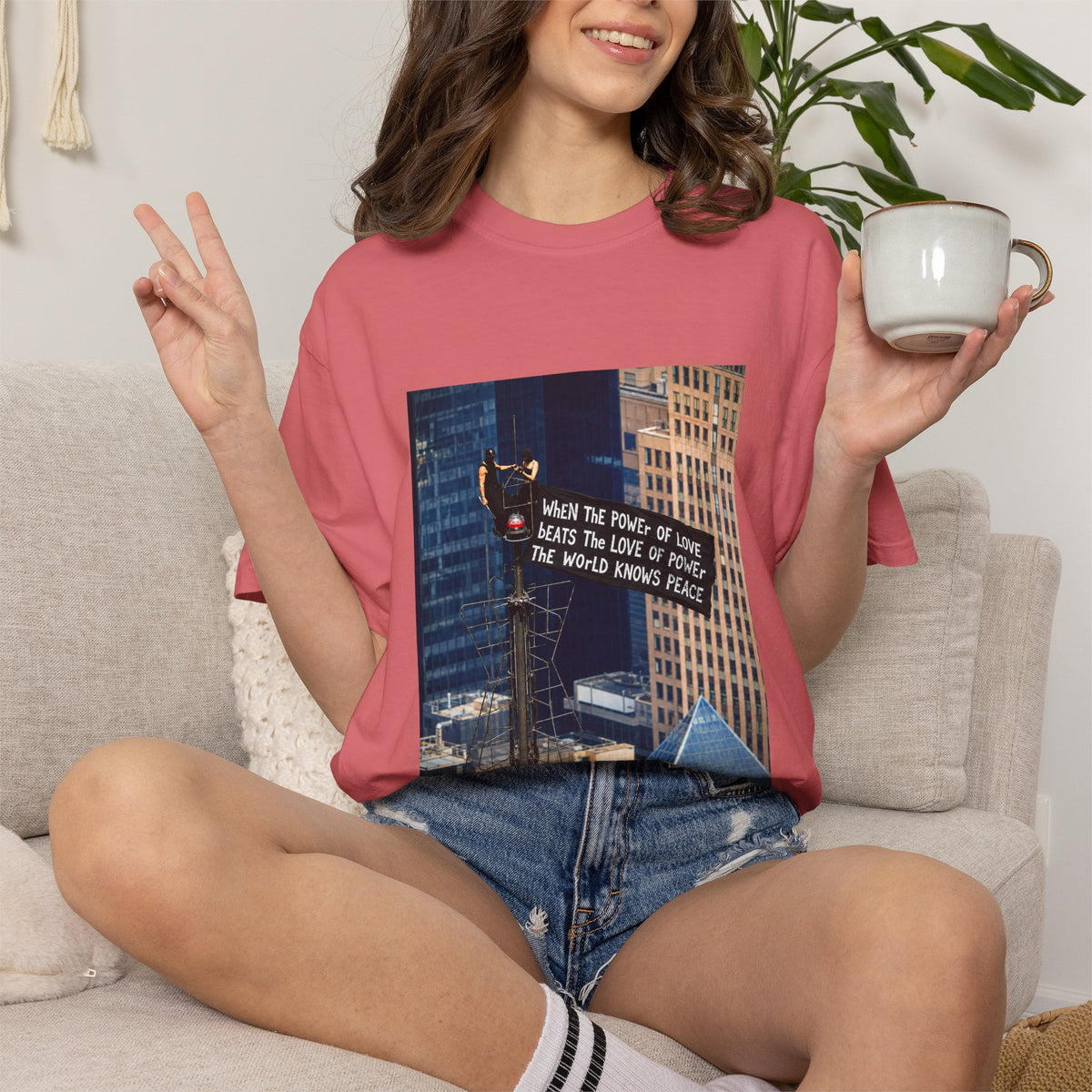 Comfort Colors® When The Power of Love Beats The Love of Power The World Knows Peace T-shirt, arrested for love shirt